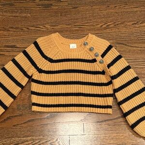 Cinq à Sept Mustard and Black Striped Sweater